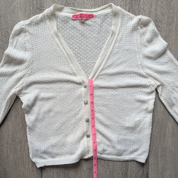 Cute Girly White Cardigan Manoush - Picture 6 of 8